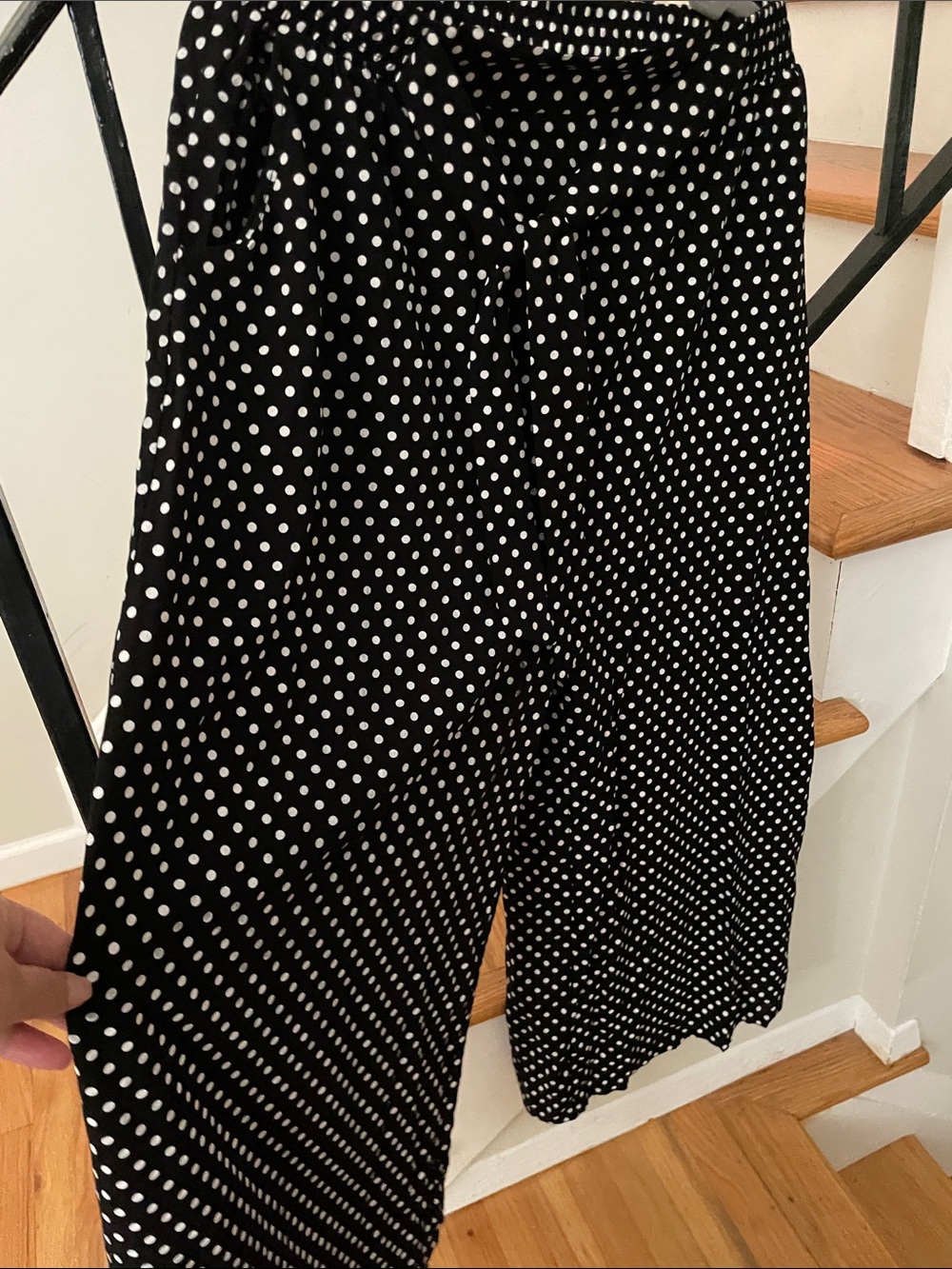 Polka Dot Wide-Leg pants  Black/White